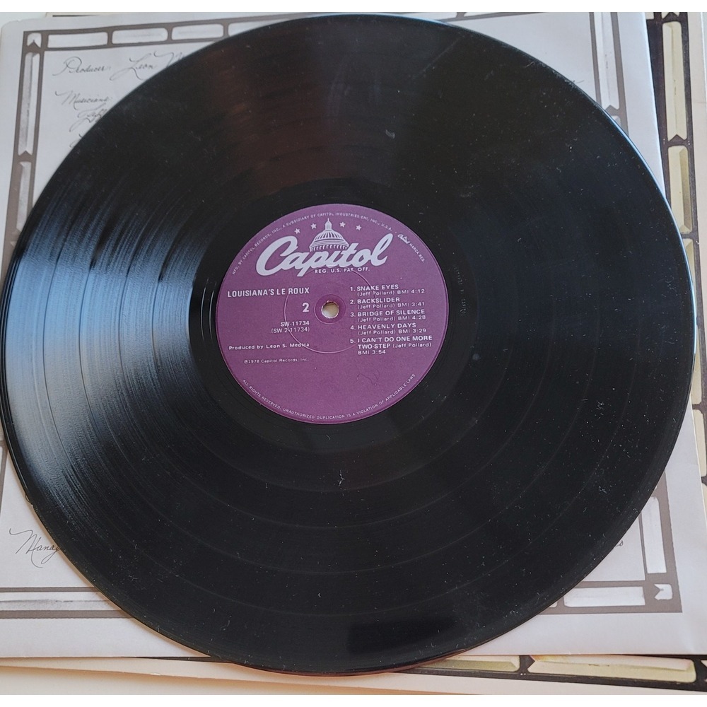 Le Roux–Louisiana's Le Roux-1978 Capitol Records SW-11734 Classic Rock Vinyl LP - Picture 3 of 4